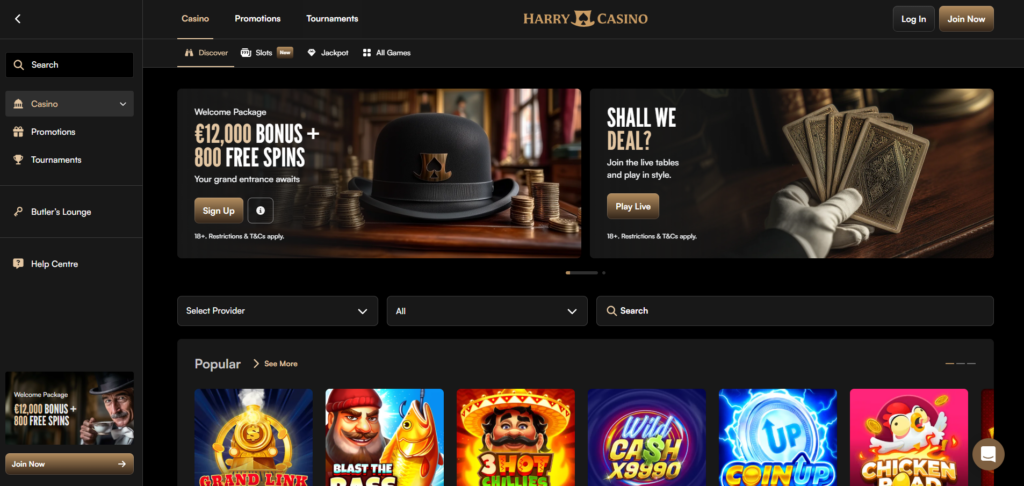homepage van nederlands harry casino
